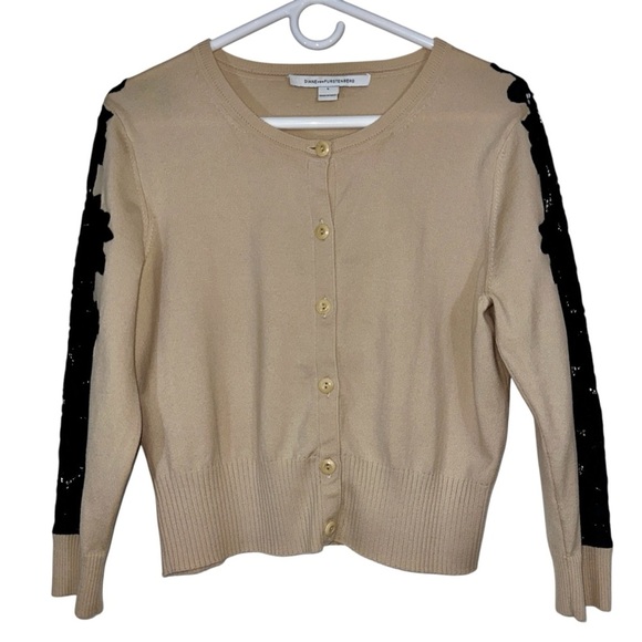 Diane Von Furstenberg Doris Cropped Lace Cardigan - Picture 1 of 9